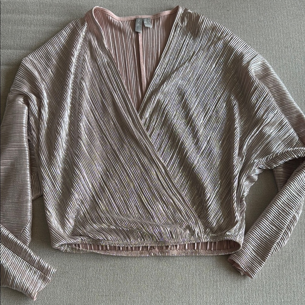 Metallic Wrap Top